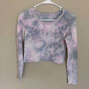 American Eagle Tie-Dye Long-sleeve crop top